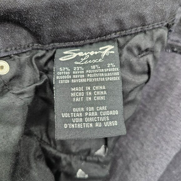 Seven7 Jeans Luxe Skinny 24 Black Embellished Bling Plus Cotton Stretch Boho New - Picture 10 of 14